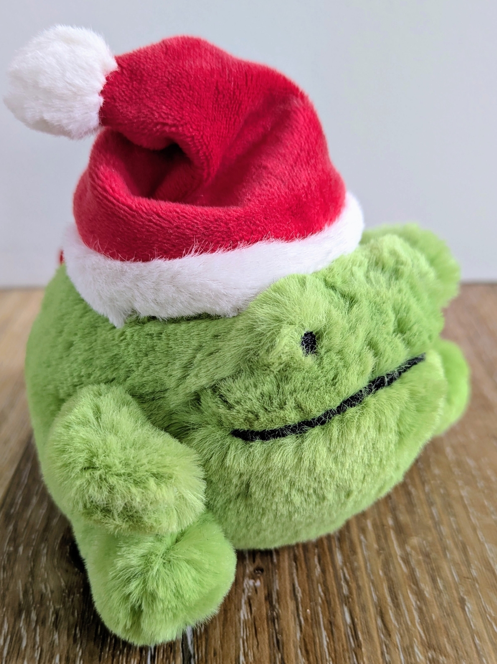 Jellycat Green Frog with Red Santa Hat Plush